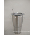 Vacuum Insulated Stainless Steel Travel Tumbler with 18/8 straw 30oz